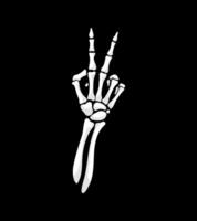 Skeleton hand forming V for victory gesture vector