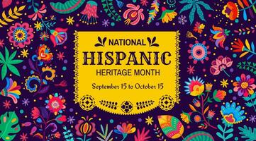 National hispanic heritage month festival poster vector