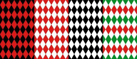 Circus harlequin seamless patterns with rhombus vector