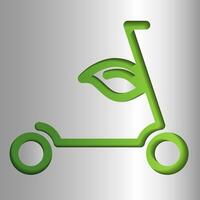 Paper cut Scooter delivery icon isolated on grey background. Delivery service concept. Paper art style. Vector