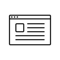Window icon vector. Web browser, website, computer concept design. vector