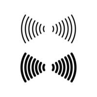 Wifi sound signal connection in two directions icon. Sound radio wave, hot spot access area, wireless internet access signal connection. Line Vector illustration. Design on white background. EPS 10