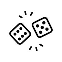 Dices icon flat. Illustration isolated vector sign symbol