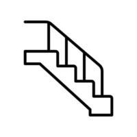 Up the ladder line style stairs icon. Trendy modern flat linear. Stairway, escalator, walkway. Stair caution. Single Vector illustration. Design on white background. EPS 10