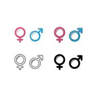 Symbol of woman-man, female-male, boy-girl in heterosexual gender. Couple relationship. Gender symbol in toilet. Male and female symbol icon set.Vector illustration. Design on white background. EPS10. vector