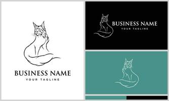 persian cat line logo template vector