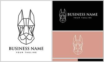 polygonal german shepherd line template vector