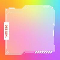 Futuristic square gradient background. Social media frame vector illustration.