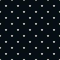 Romantic Black Seamless Polka Heart Vector Pattern Background for Valentine Day February 14, 8 March, Mother's Day, Marriage, Birth Celebration. Lovely Chic Design.