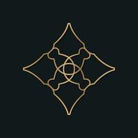 Golden logo design created with abstract geometric shapes vector