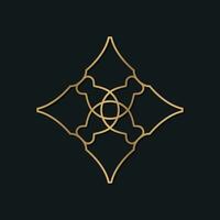 Golden logo design created with abstract geometric shapes vector