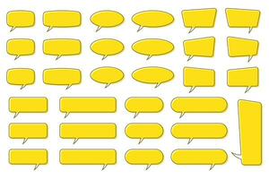 Chat bubble in yellow, quote background, Speech bubble, message box set. vector