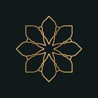 Elegant logo design decorated with abstract geometric patterns in arabic and islamic style vector