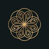 Logo design in arabic and islamic style decorated with gometric and floral patterns with elegant outlines vector