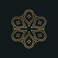 Logo design decorated with mandala patterns in arabic and islamic style vector