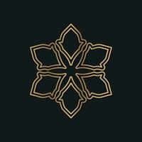 Luxury logo template with floral pattern with geometric shapes vector