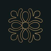 Luxury logo template with floral pattern with geometric shapes vector