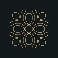 Luxury logo template with floral pattern with geometric shapes vector