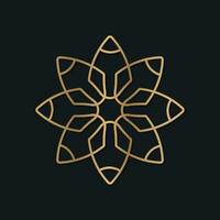Beauty flower gold luxury natural flower pattern logo design vector
