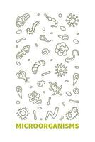 Microorganisms vector Micro Organisms concept outline vertical banner