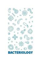 Bacteriology vector Microbiology Science concept outline blue vertical banner