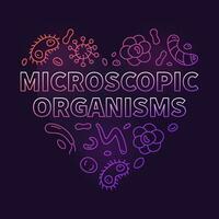 microscópico organismos vector bacteriología concepto Delgado línea de colores corazón conformado bandera - microorganismos ilustración