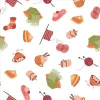 Autumn cozy seamless pattern. Design for fabric, textile, wallpaper, packaging. vector