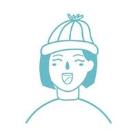 young pretty girl wearing hat vector