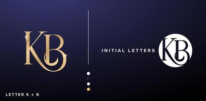 KB monogram letters, Lettering K and B logo design with gold color for branding business, company identity, advertisement material, collage prints, ads campaign marketing, screen printing, letterpress vector