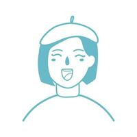 stylish young woman wearing hat and smiling vector