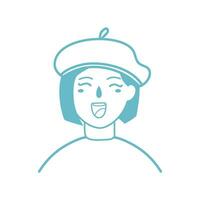 ilustración bonito niña en un gorra vector