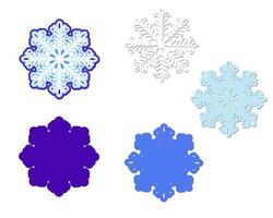 Openwork multi-layer snowflake for cutting vector