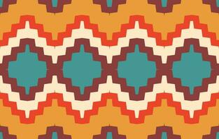 Ethnic abstract ikat art. Aztec ornament print. geometric ethnic pattern seamless  color oriental.  Design for background ,curtain, carpet, wallpaper, clothing, wrapping, Batik, vector illustration.