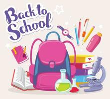 back to school poster with school supplies vector