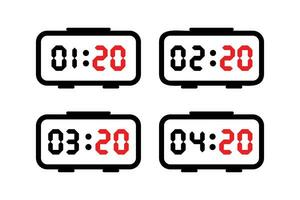 Vector illustration digital clock icon sign and symbol.