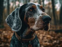 Bluetick Coonhound dog created with Generative AI technology photo