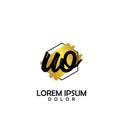 UO Initial Brush In Circle Frame Template Design