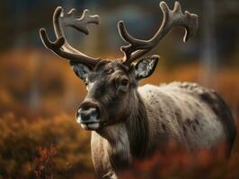 Caribou portrait created with Generative AI technology photo