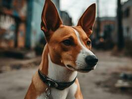 Basenji dog created with Generative AI technology photo