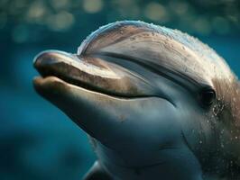 Dolphin portrait created with Generative AI technology photo