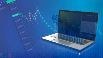 The chart on notebook for Business concept 3d rendering photo