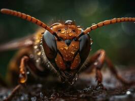 Hornet portrait created with Generative AI technology photo