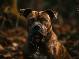 American Staffordshire Terrier dog created with Generative AI technology photo