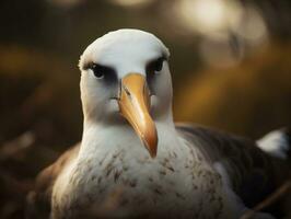 Albatross bird portrait created with Generative AI technology photo