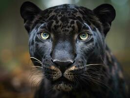 Panther portrait close up created with Generative AI technology photo