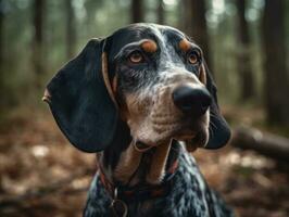 Bluetick Coonhound dog created with Generative AI technology photo