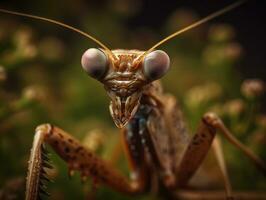 Mantis portrait created with Generative AI technology photo