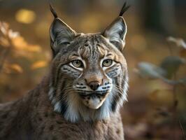 Lynx portrait close up created with Generative AI technology photo