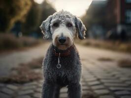 Bedlington terrier perro creado con generativo ai tecnología foto