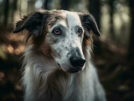 Borzoi dog created with Generative AI technology photo